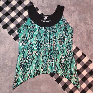 1X | Carol Rose | Abstract Asymmetrical Flow Collared Tank Top